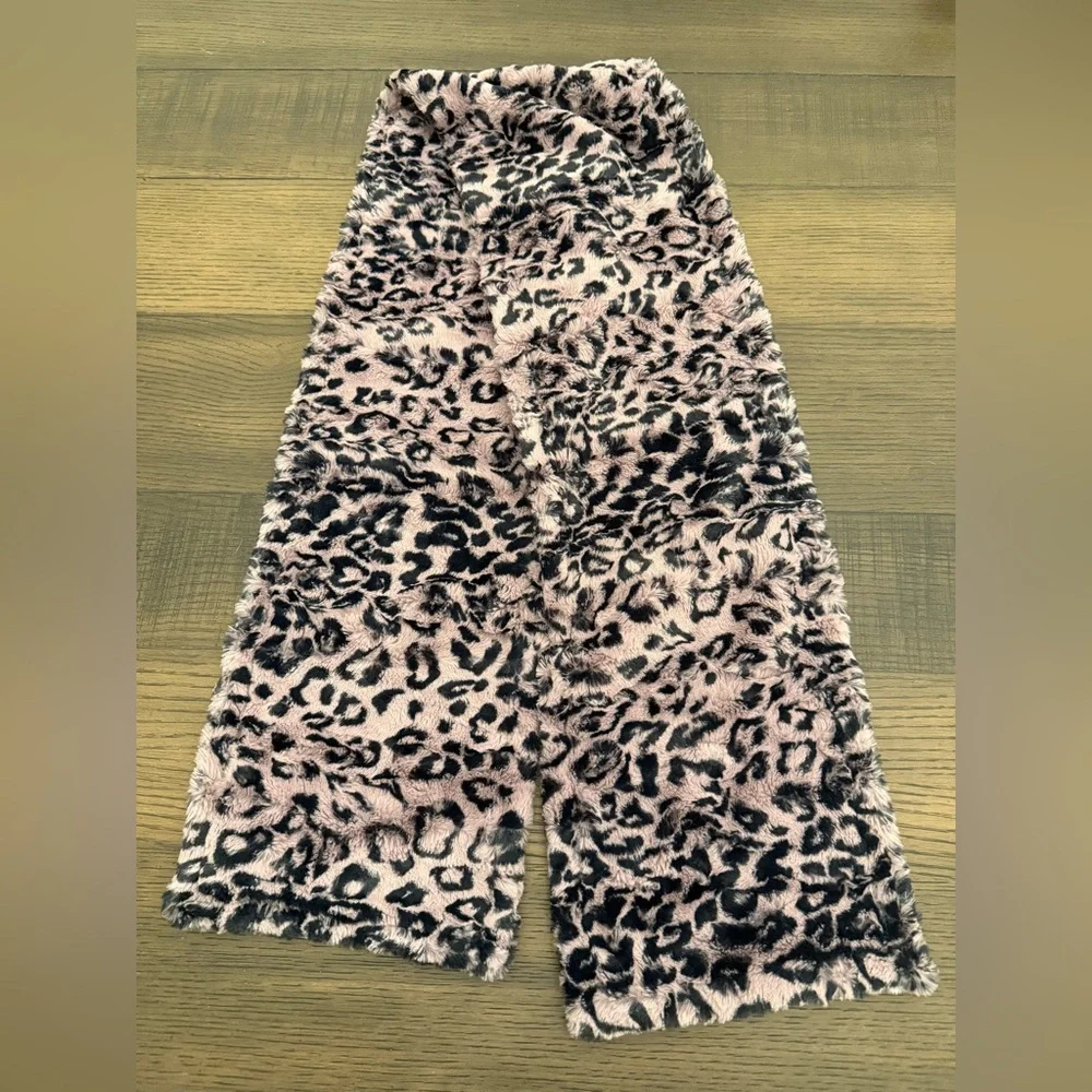 Sew Sweet Minky Purple and Black Jaguar Elderberry Leopard Print Fuzzy Scarf